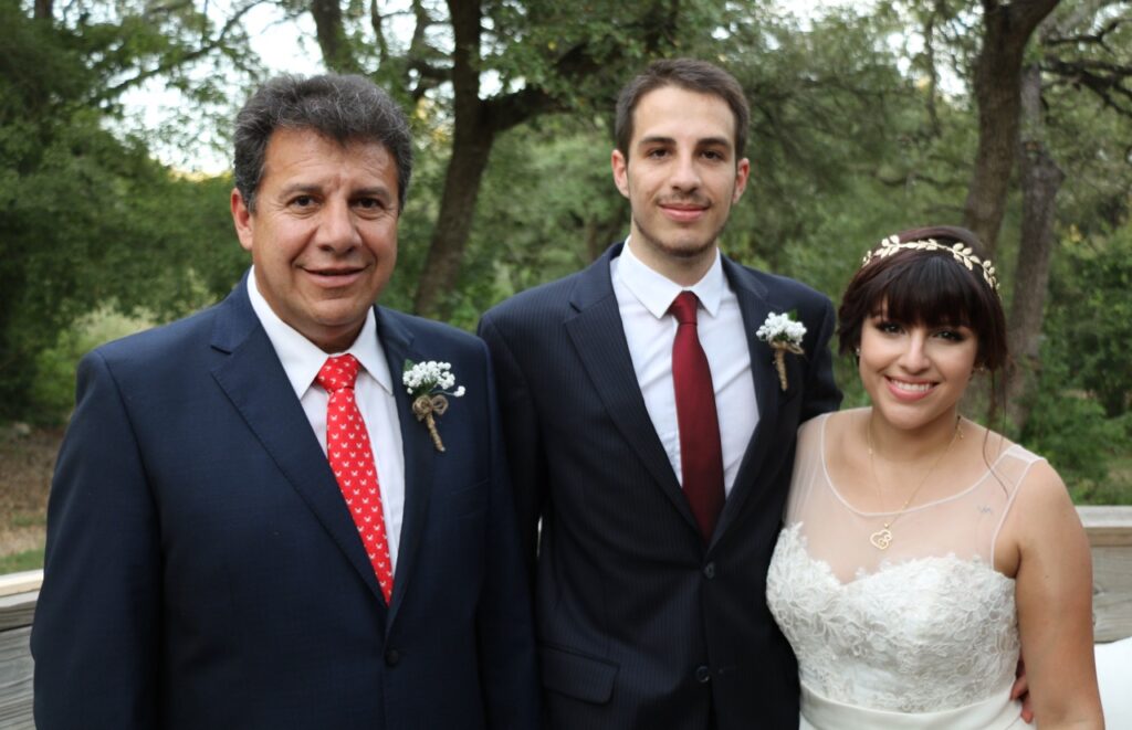 Groom's dad and couple 