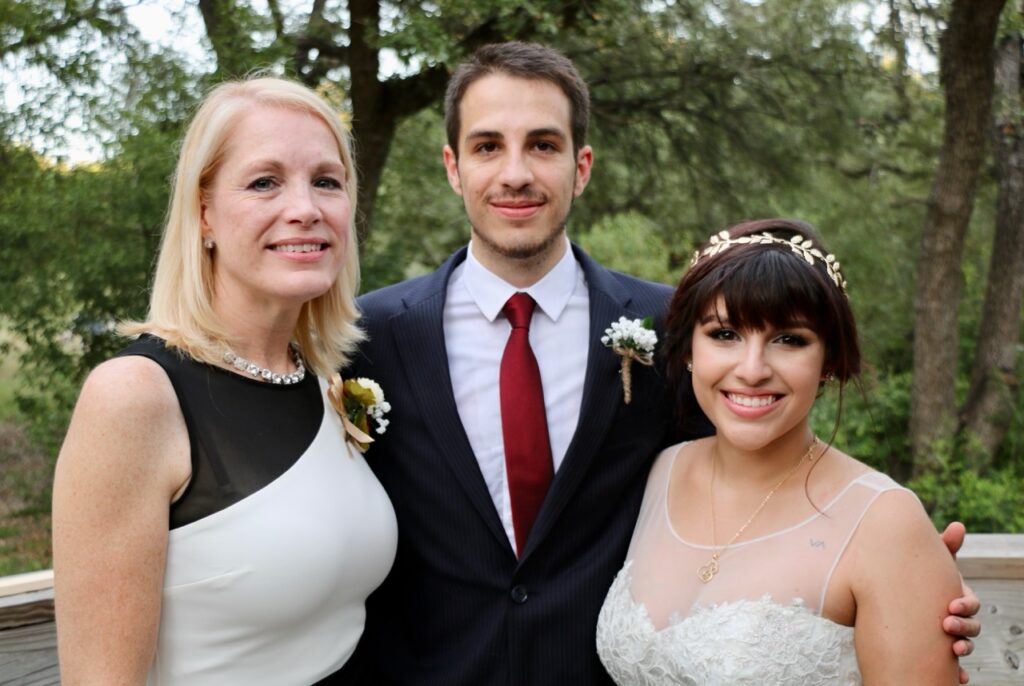 Groom and Bride with Groom's beautiful mother 