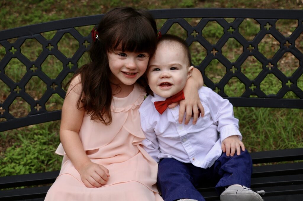 Brother and Sister at wedding 