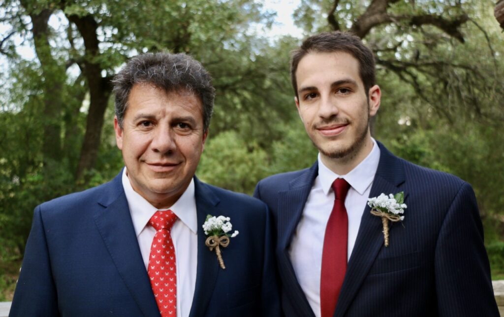 Dad and groom wedding